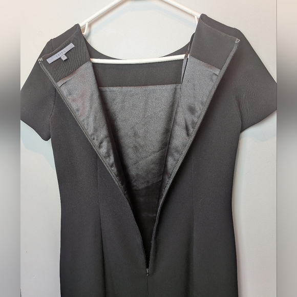 CASSIS Classic Women Black Dress Back Zipper Closure Size 2 Short Sleeve - Picture 9 of 12